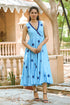Sky Blue Polka Dot Anghrakha Dress