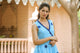 Sky Blue Polka Dot Anghrakha Dress