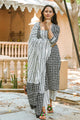 Black & White Square Neck Suit Set