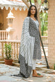 Black & White Square Neck Suit Set