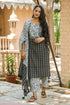 Black & White Zikzak Print Suit Set