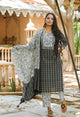 Black & White Zikzak Print Suit Set