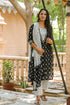 Black & White Block Butti print Suit Set
