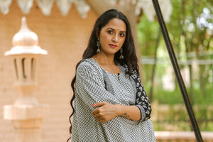 Black & White Butti Print Suit set