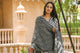 White & Black Block Butti Print Suit Set