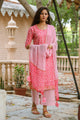 Coral Printed Gota Work Suit Set