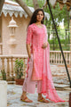 Coral Printed Gota Work Suit Set