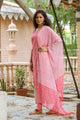 Coral Printed Gota Work Suit Set