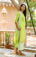 Green Printed Gota Work Suit Set