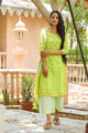 Green Printed Gota Work Suit Set