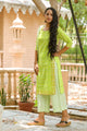 Green Printed Gota Work Suit Set