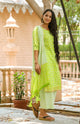 Green Printed Gota Work Suit Set