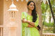 Green Printed Gota Work Suit Set