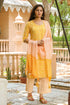 Yellow Printed Gota Work Suit Set
