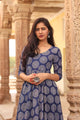 Blue Ajrakh Butta Print Dress
