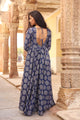 Blue Ajrakh Butta Print Dress