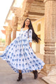 Indigo Butta Print Dress
