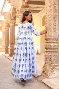 Indigo Butta Print Dress
