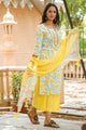 White Jaal Block Print Gota Work Suit Set