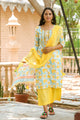 White Jaal Block Print Gota Work Suit Set