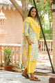 White Jaal Block Print Gota Work Suit Set