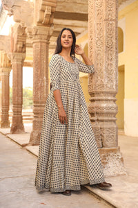 Sanganeri Butti Print Dress