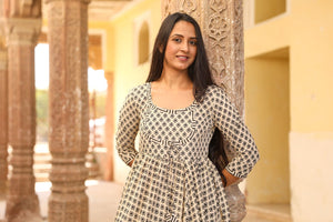 Sanganeri Butti Print Dress