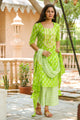 Green Block Print Gota Work Suit Set