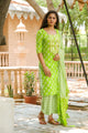 Green Block Print Gota Work Suit Set