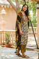 Black Batik Print Gota Work Suit set