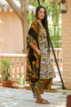 Black Batik Print Gota Work Suit set