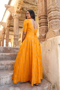 Mustard Golden Butta Print Dress