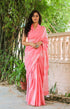 Pink Hand Block Butta Print Mul Saree with Blouse Piece
