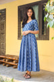 Indigo Dual Print Kalidar Dress
