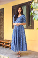 Indigo Dual Print Kalidar Dress