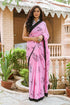 Pink Scissor Block Butta Print Mul Saree with Blouse Piece