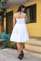 White Solid Printex Short Dress