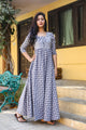 Grey Discharge Print Dress