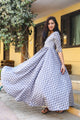 Grey Discharge Print Dress