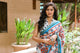 Ivory & Red Block Print Mul Saree with Blouse Piece