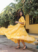 Mustard Dabu Print Dress