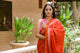 Dust Red Border Block Print Mul Saree with Blouse Piece