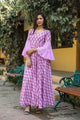 Baby Pink Block Butti Print Dress