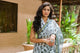 White & Bottle Green Block Print Kota Doria Saree with Blouse Piece