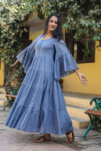 Grey Solid Printex Tyre Dress
