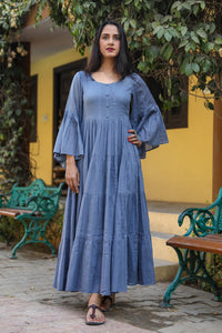 Grey Solid Printex Tyre Dress