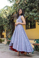 Grey Block Butti Print Up Down Dress
