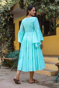 Teal Solid Printex Tyre Dress