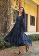 Black Solid Printex Tyre Dress