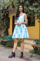 Aqua Block Butta Print Short Dress